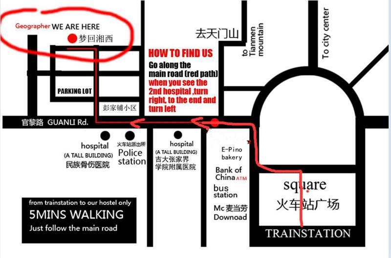 Hostel Geographer Zhangjiajie Exteriör bild